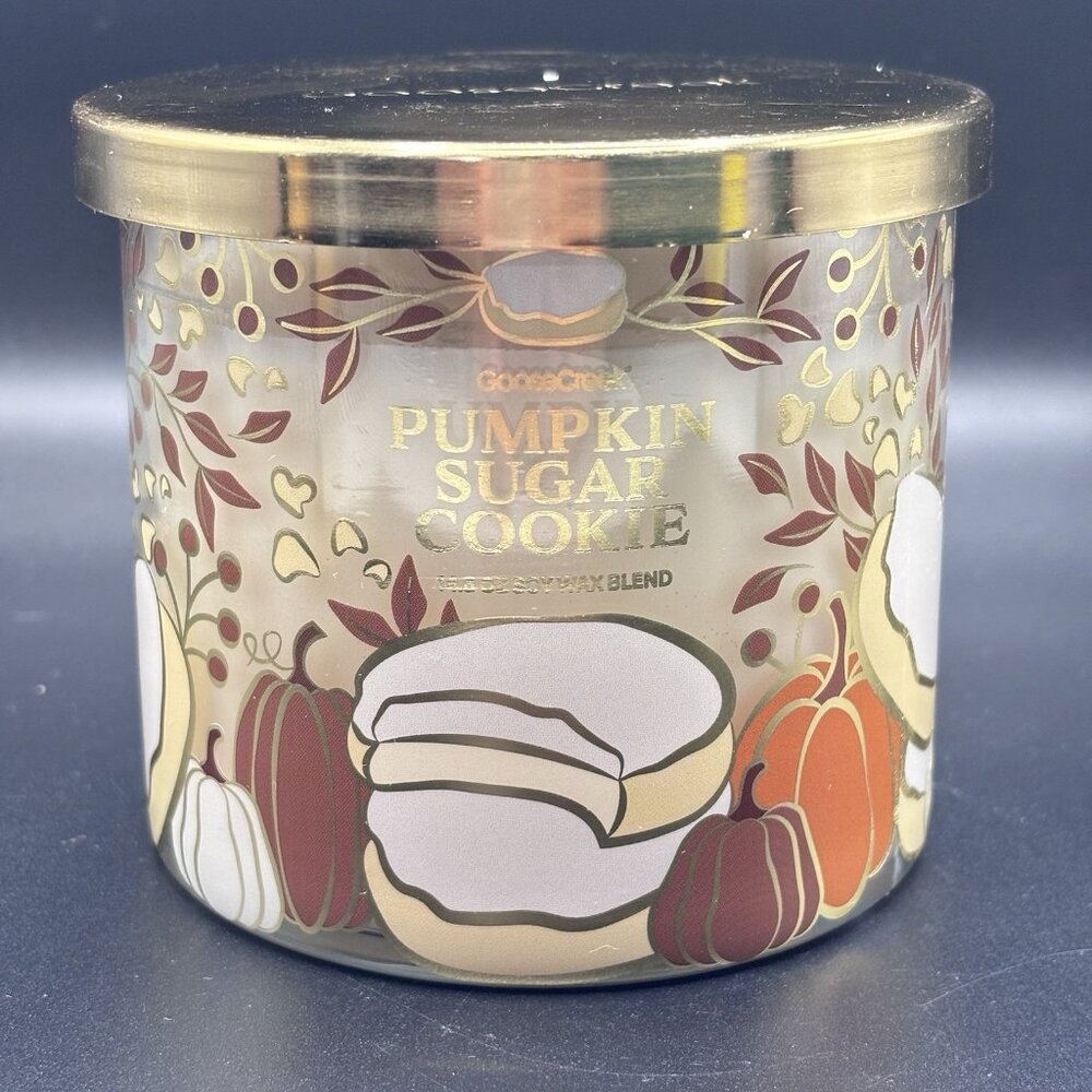 Goose Creek Pumpkin Sugar Cookie 3 Wick Jar Candle 14.5 oz Fall Autumn Bakery